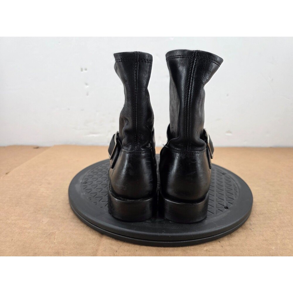 Frye Natalie Engineer Short Ankle Boots Women 's Size 7 B  Black Leather Biker - Picture 3 of 13